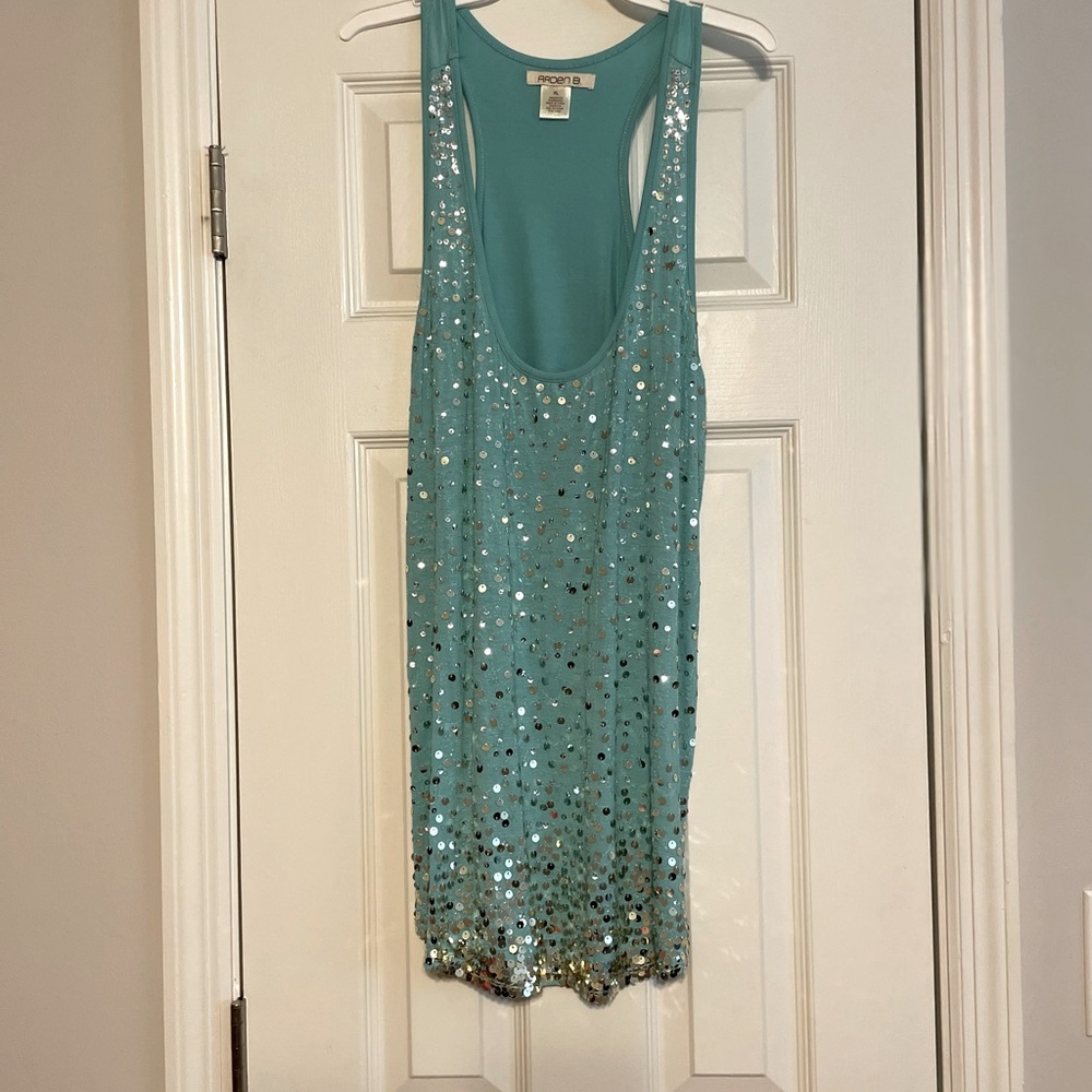 Mint sequined Party Tank